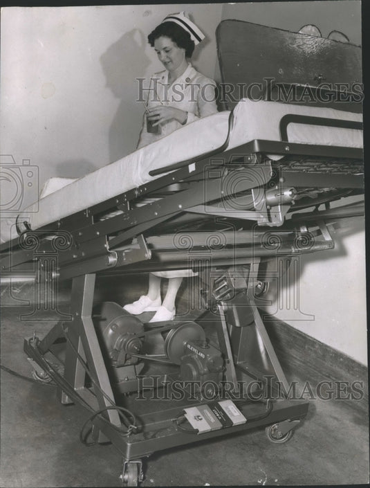 1951, Patient in Rocking Bed, Jefferson-Hillman Hospital, Alabama - Historic Images