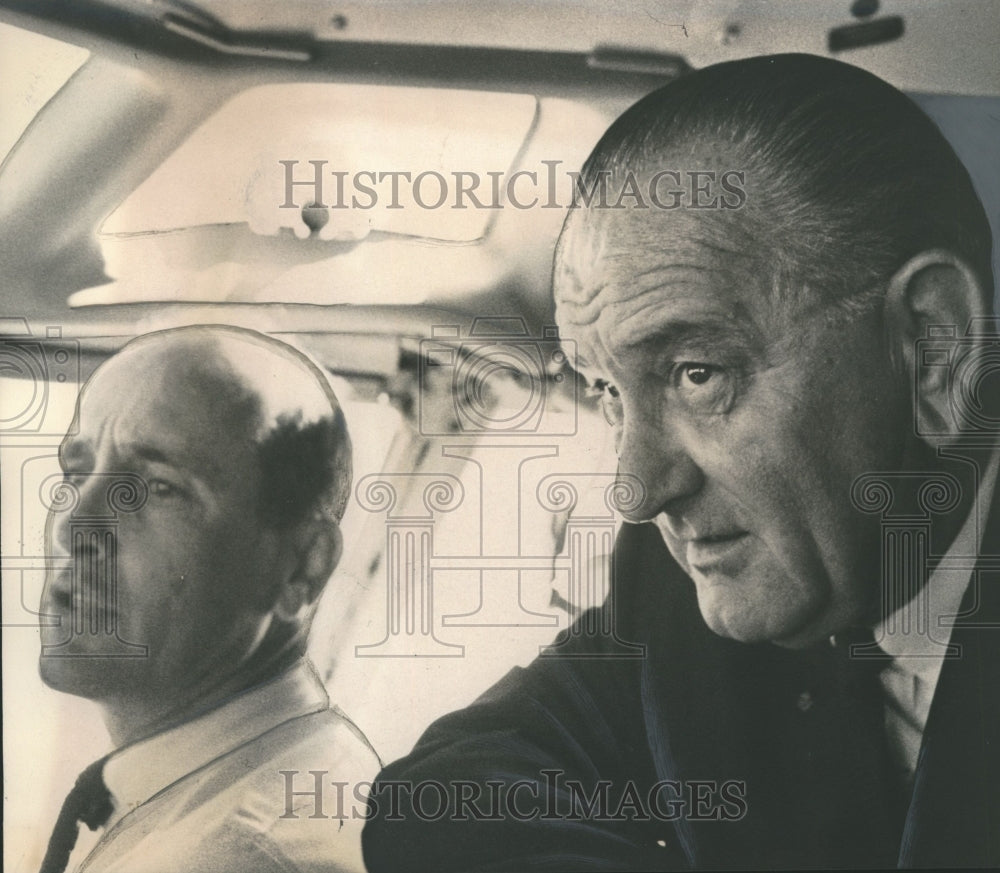 1967, President Johnson Speaks With Pilot Colonel James Cross - Historic Images