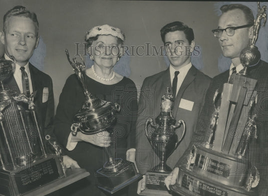 1961, Warren B. Crow III with Others and their trophies in Birmingham - Historic Images