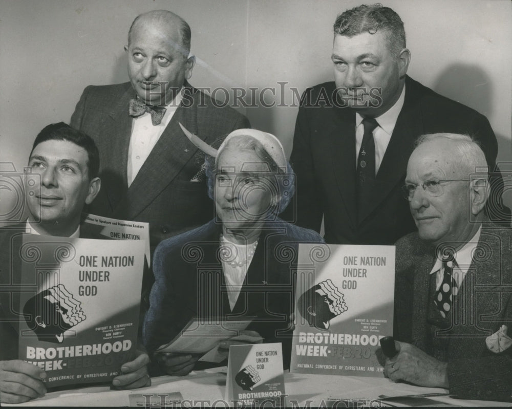 1955, Marvin Engel, others planning Brotherhood Week, Alabama - Historic Images