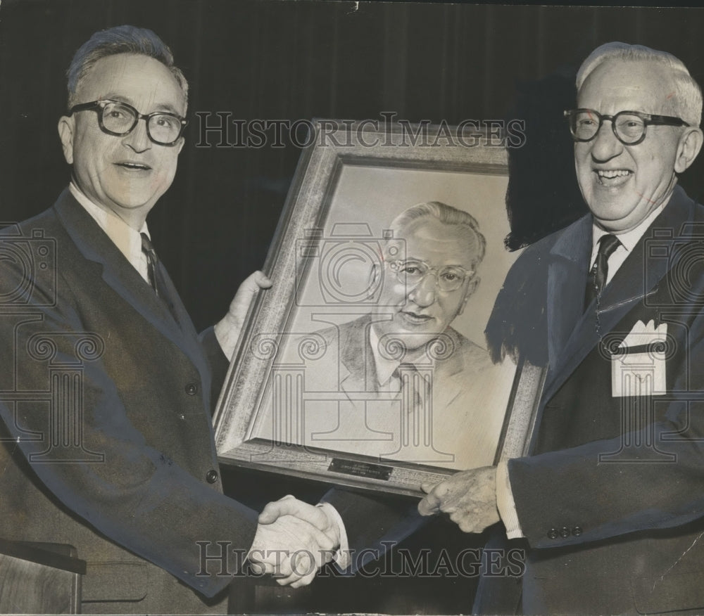 1962, William P. Engel receives portrait by Jerome A. Cooper, Alabama - Historic Images