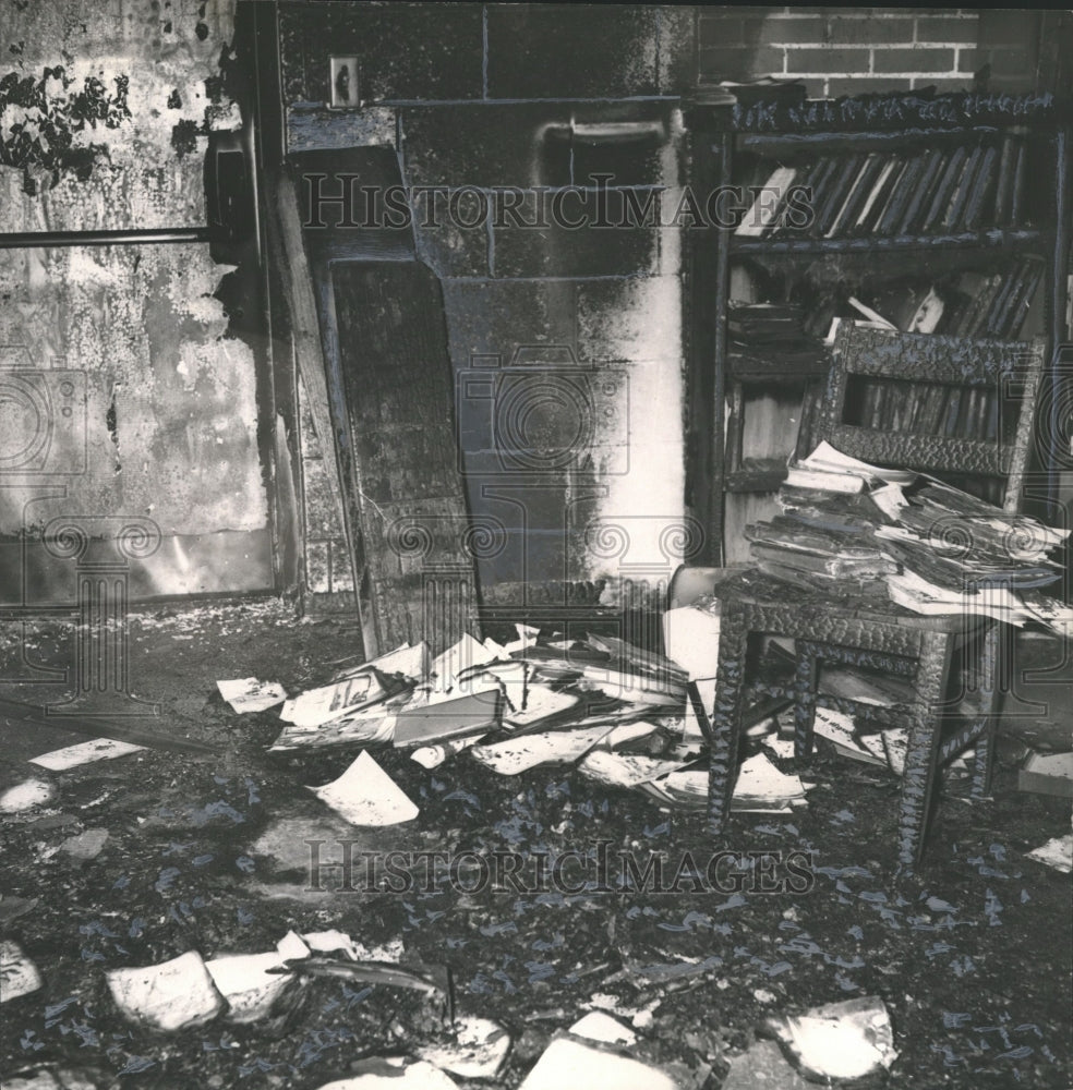 1970, Shades Mountain School - Library After Fire, Alabama - Historic Images