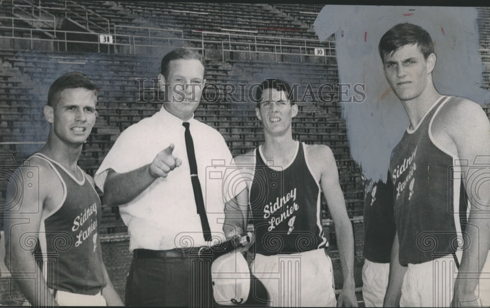 1965 Press Photo Lanier Track Team Members and Coach George Jones - abno03108 - Historic Images