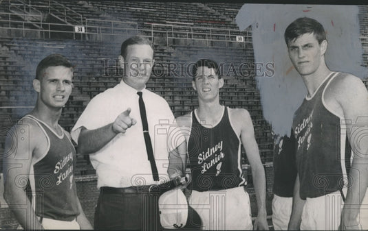 1965 Press Photo Lanier Track Team Members and Coach George Jones - abno03108 - Historic Images