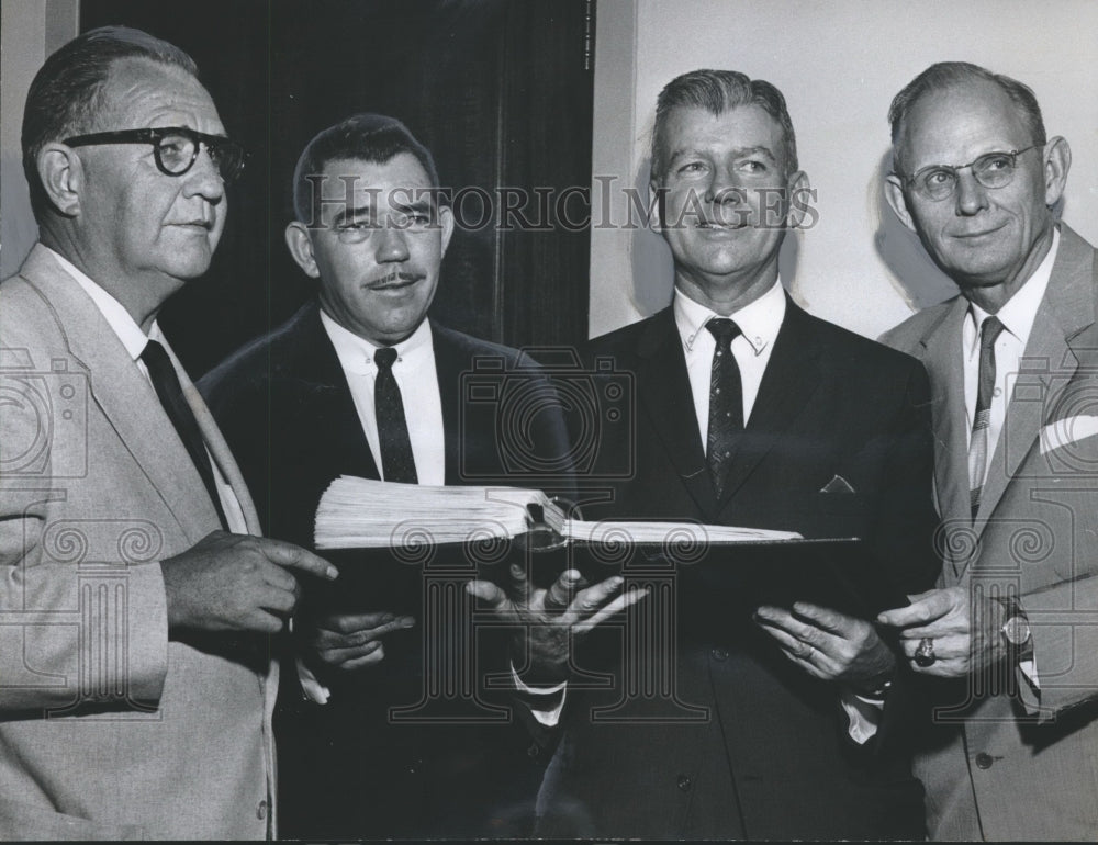 1963, James Barr Trussville Mayor, D.D. Stephens, Dr. Kermit Johnson - Historic Images