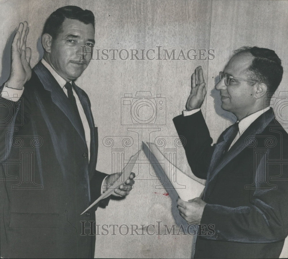 James W. Barr, Trussvsille&#39;s new mayor taking oath of office - Historic Images