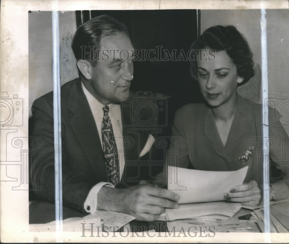 1944 Politicians Edward Pauley and Dorothy Vredenburgh - Historic Images