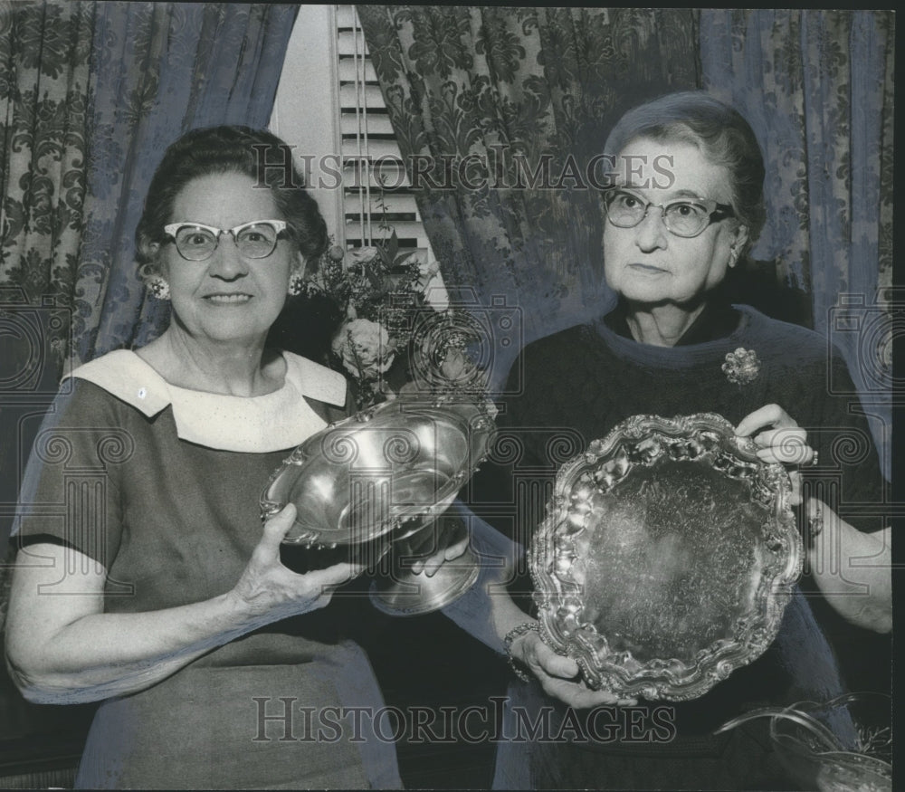 1970, Mrs. J.I. Morgan, Mrs. H.H. Glover Display Trophies, Alabama - Historic Images