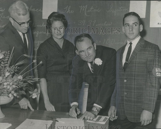 1961, Alabama Governor John Patterson at school dedication - Historic Images