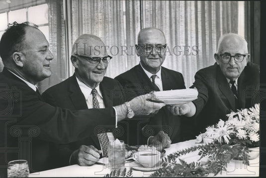 1965, State leaders enjoying bountiful All-Alabama luncheon, Alabama - Historic Images