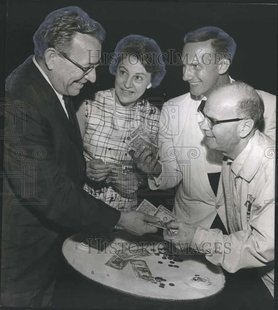 1965 Press Photo Mr. and Mrs. C. M. Barricklow with Others and Alabama Pops Fund - Historic Images