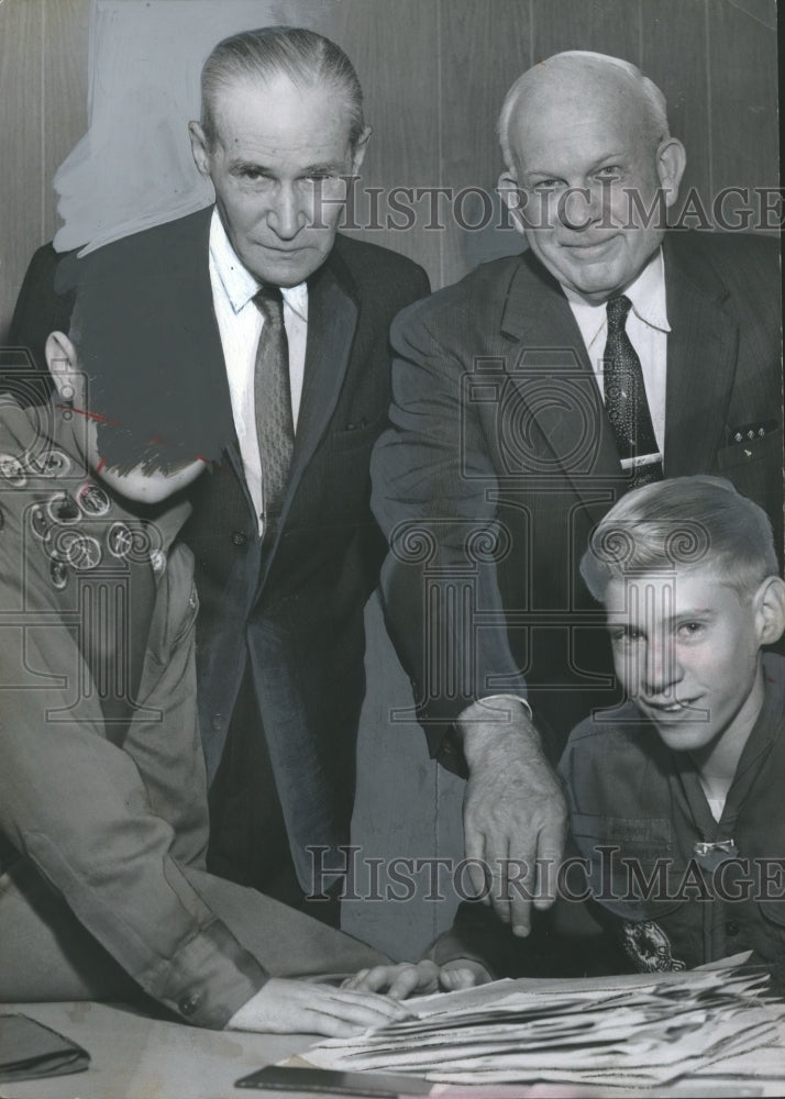 1961, Homewood City Officials with Boy Scout Homer Jamison at Event - Historic Images