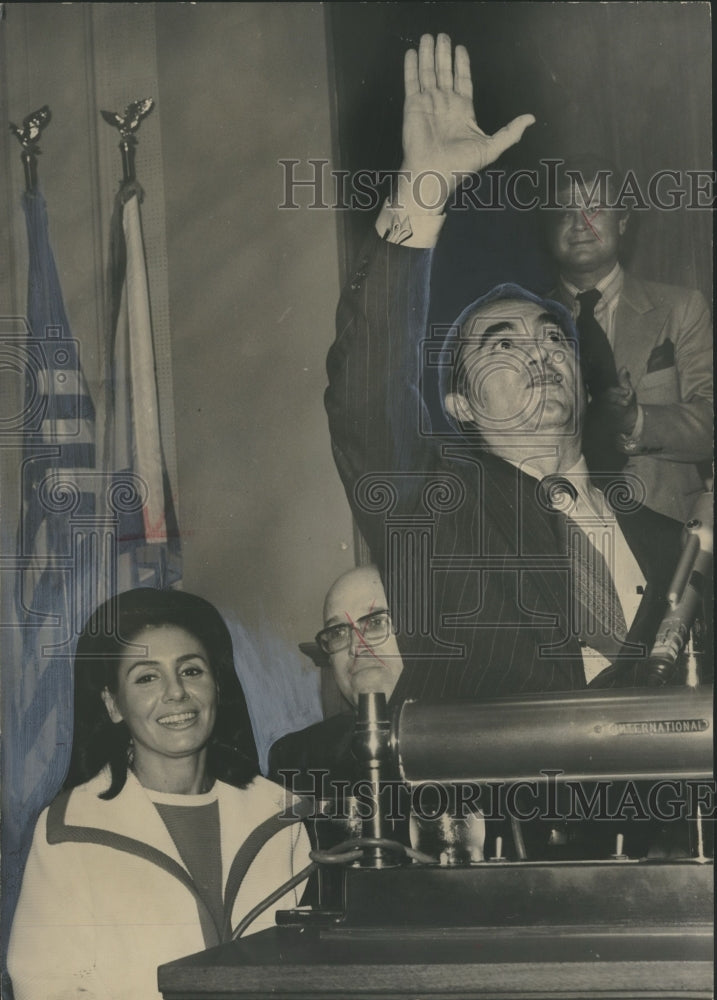 1971 Press Photo Alabama Governor George C. Wallace and Wife After Address - Historic Images