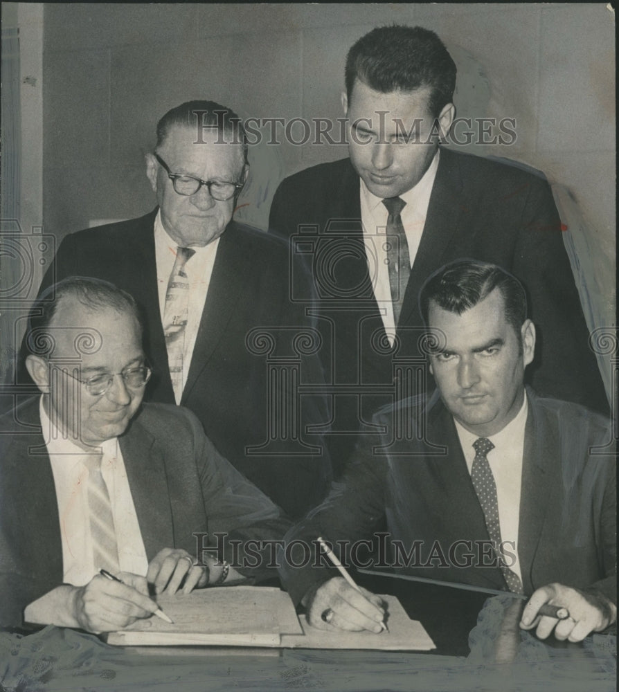 1961, Senator Ray Wyatt &amp; others at legislative meeting - abno03750 - Historic Images