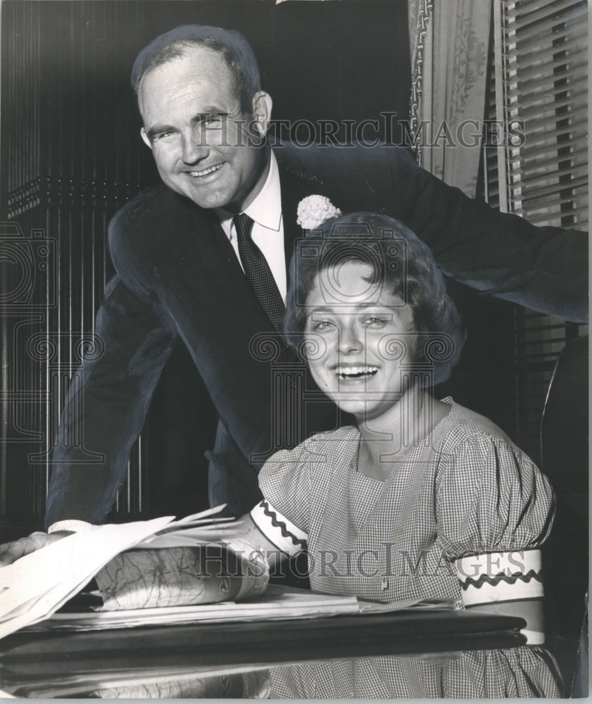 1962, John Patterson, Alabama Governor, with Marilyn Mathison - Historic Images