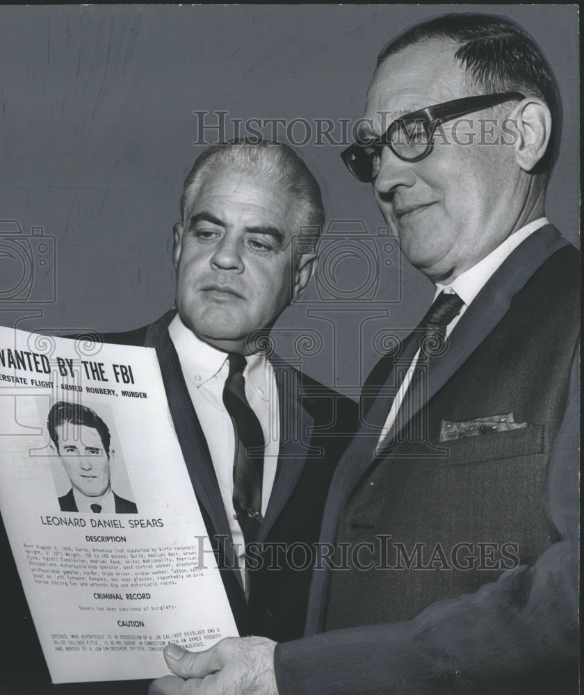 1968, Joseph Gamble, FBI head, Birmingham &amp; retired agent George Hall - Historic Images