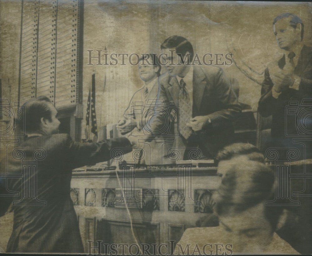 1971 Press Photo George Wallace, Jere Beasley, Government Officials, Alabama - Historic Images