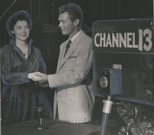 1954, Virginia McDavid & WABT's Sterling Brewer in Birmingham - Historic Images