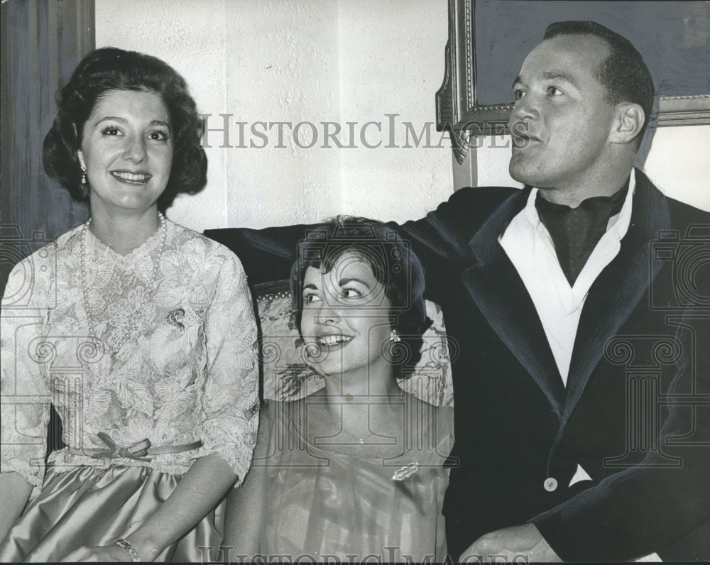 1961, Mrs. Mark Goodson, left, former Birmingham resident, visits - Historic Images