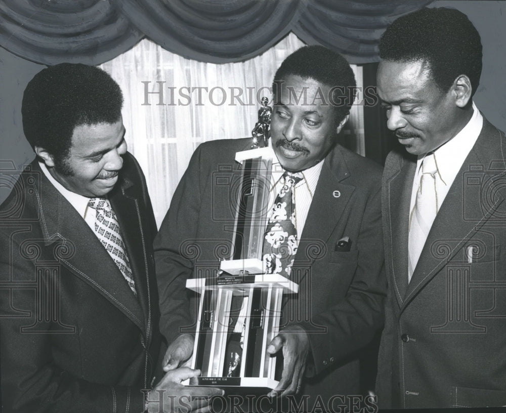 1974, Alpha man of the year gets congratulations at banquet, Alabama - Historic Images