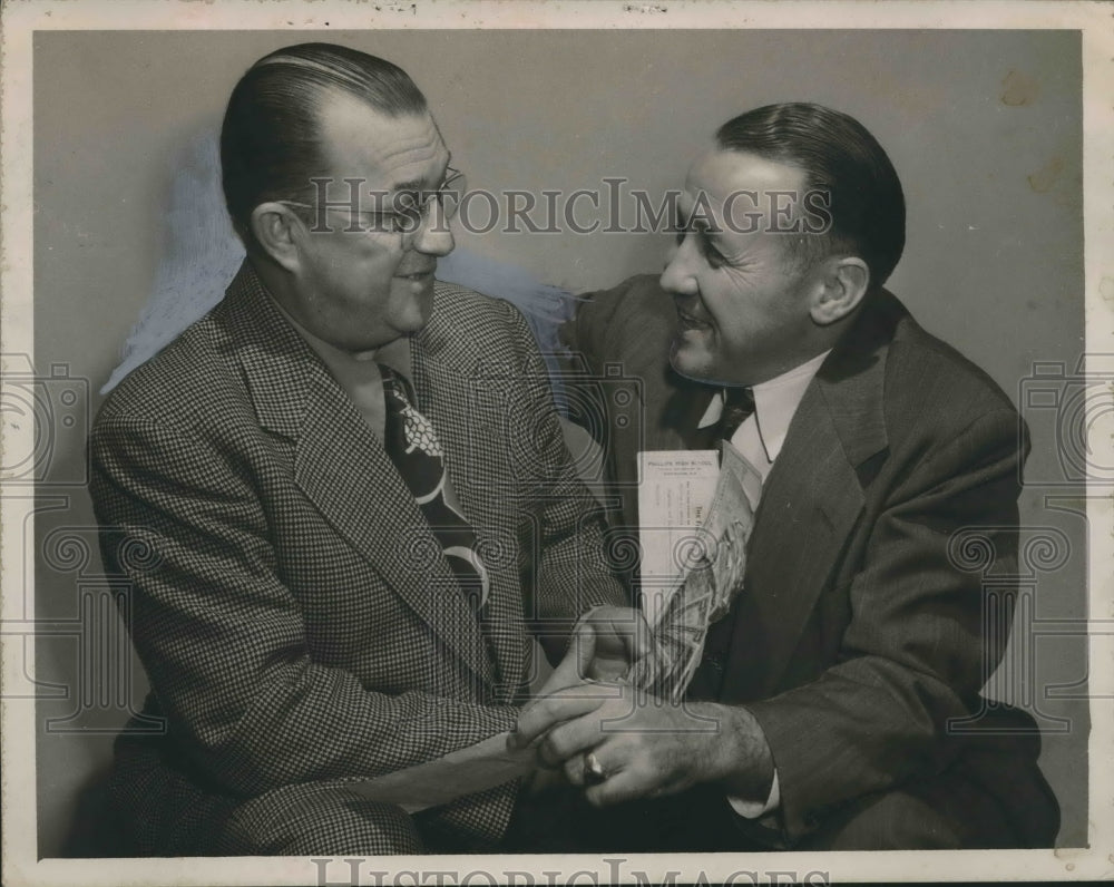 1947, Tom Briskey with Dick Cavaleri - abno04423 - Historic Images