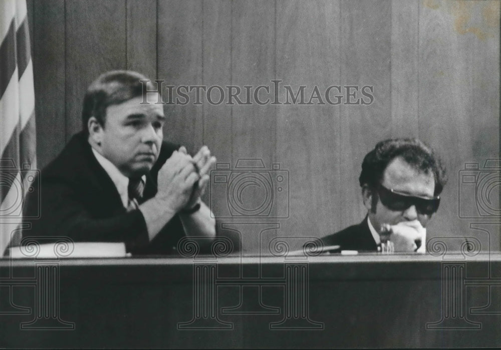 1979 Judge Dan Reynolds listens to Max Williams - Historic Images