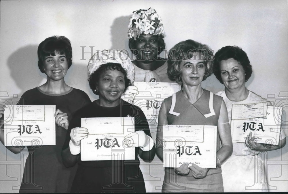 1966, PTA Leaders Mrs. James C. Johnson, Pauline Montgomery &amp; others - Historic Images