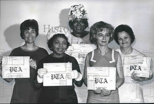 1966, PTA Leaders Mrs. James C. Johnson, Pauline Montgomery & others - Historic Images