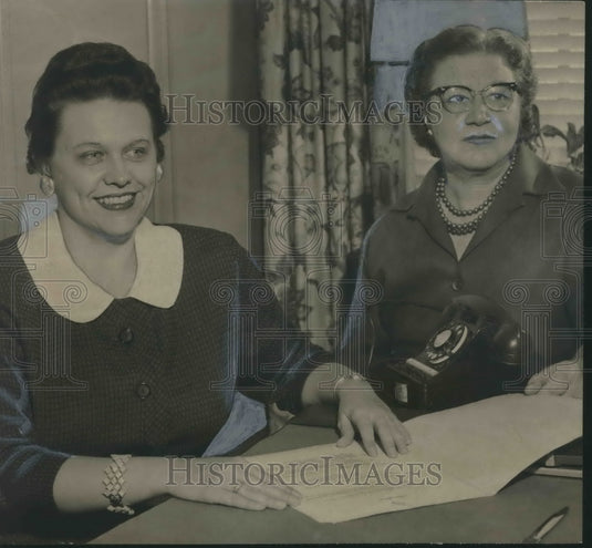 1958, Miss Ethel Gibson, Mrs. Lois Phillips, YWCA, Alabama - Historic Images