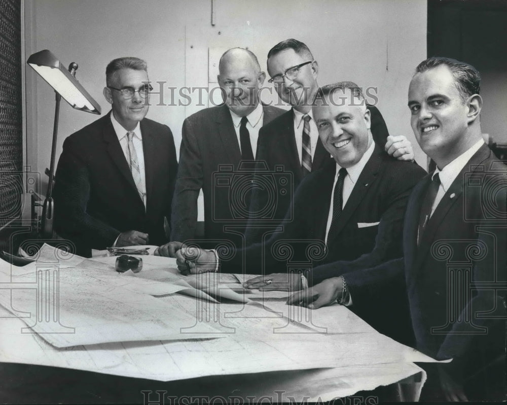 1962, Leaders of United Appeal Streets Division Gather Around Plans - Historic Images