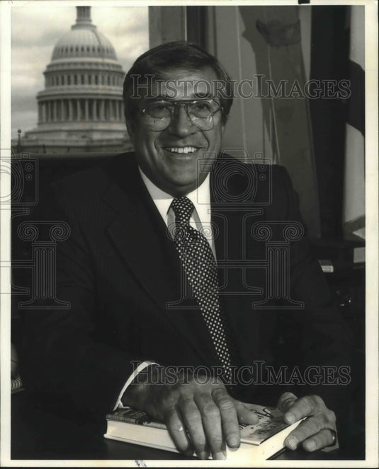 1982, Politician William Dickinson at his Washington office - Historic Images