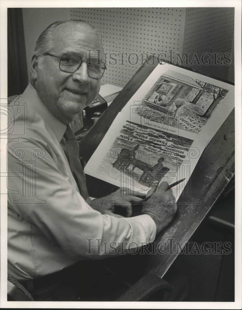 1985 Charles Brooks, Birmingham News cartoonist, Alabama - Historic Images