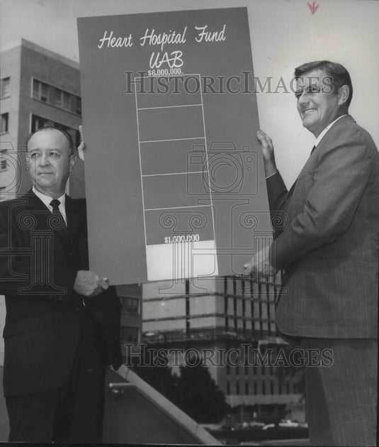1970, George M. Rust, Willis Hagan Show Campaign Pledges for Hospital - Historic Images