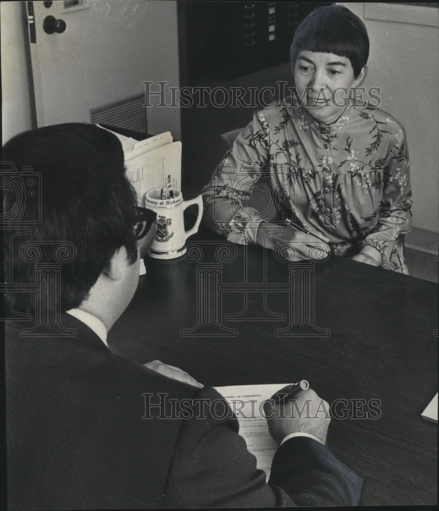 1976, Jane Hinds, candidate for Mountain Brook mayor, Alabama - Historic Images