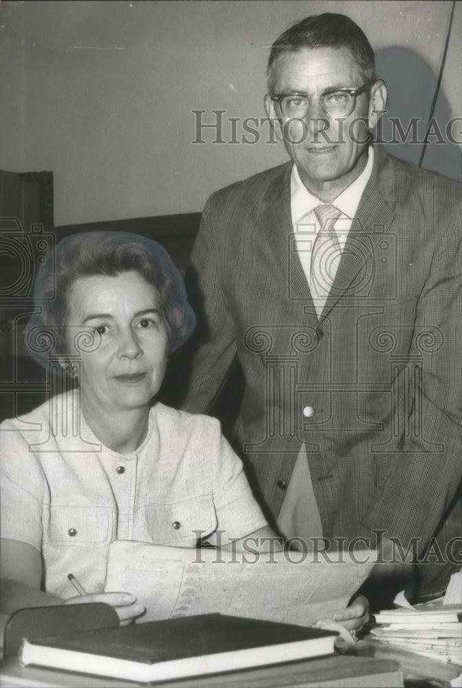 1964, Librarian W. Stanley Hoole and Historian Mrs. Bonnie Wetzler - Historic Images