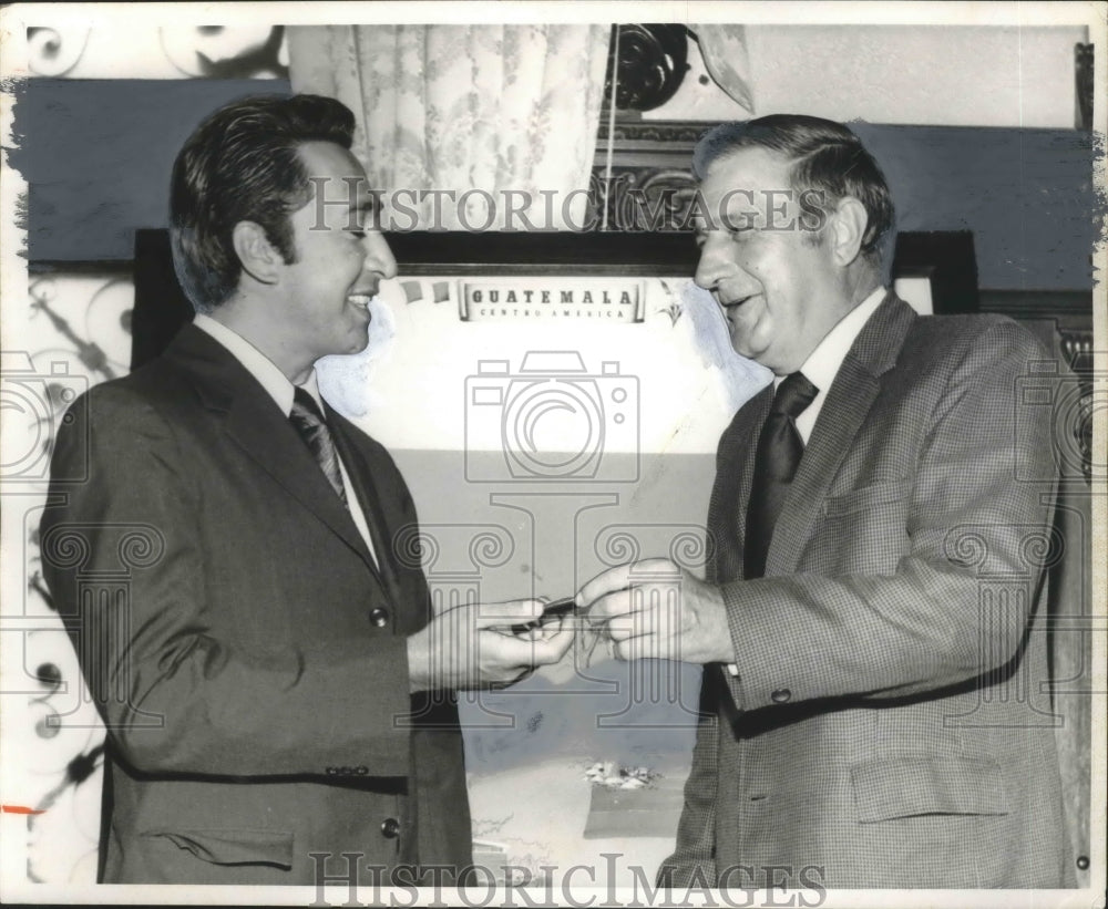 1971, Huntsville Alabama Mayor with Carlos Enreque Tones of Guatemala - Historic Images