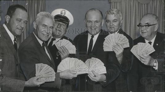 1967, Tickets sellers for Birmingham Crippled Children's Clinic game - Historic Images
