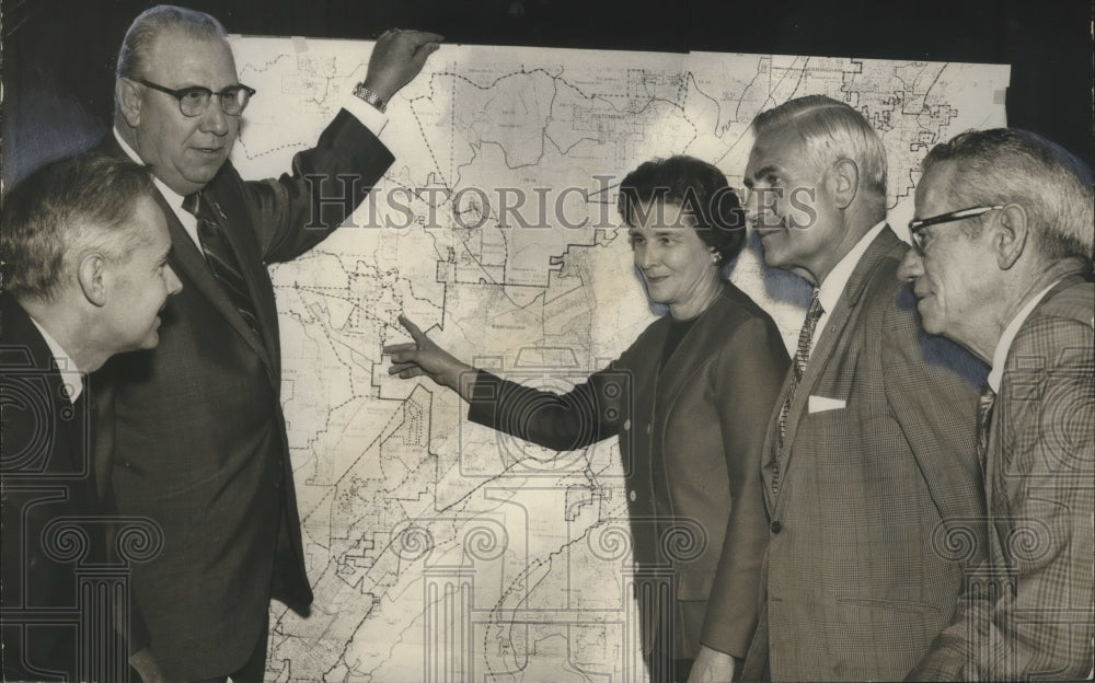 1970 Press Photo Mayor George Seibels &amp; Birmingham Regional Planning Commission - Historic Images