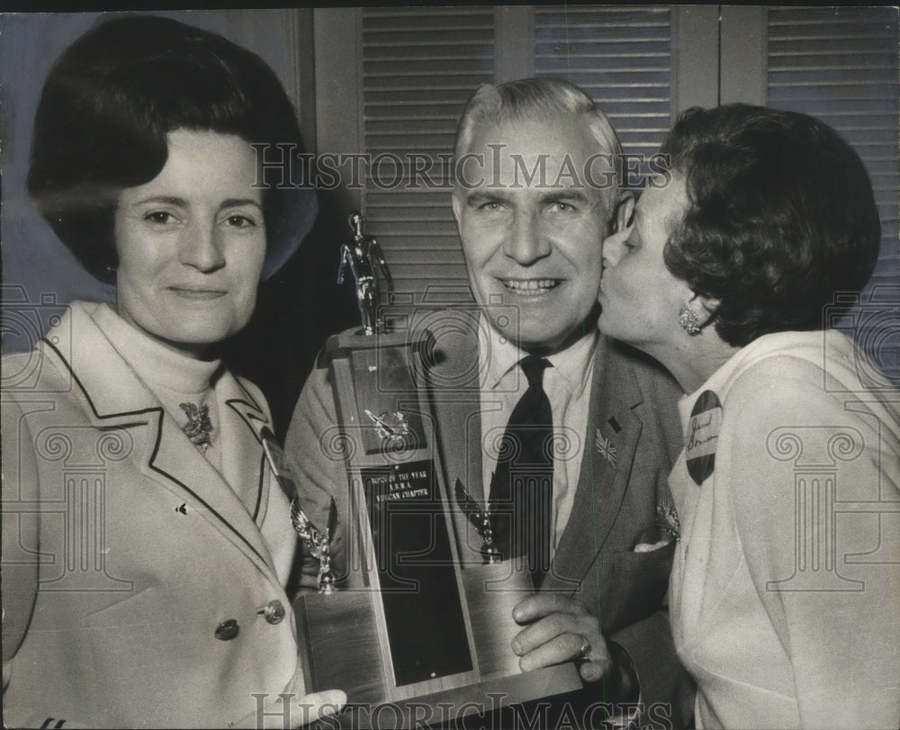 1970, Mayor George Seibels, awarded Boss of the Year by Mrs. J Bonner - Historic Images