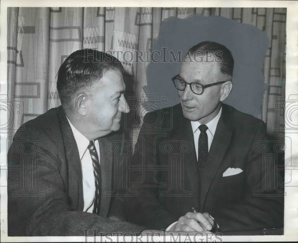 1961 Press Photo Doctor Clarence Sharpton, educator, with unidentified person - Historic Images