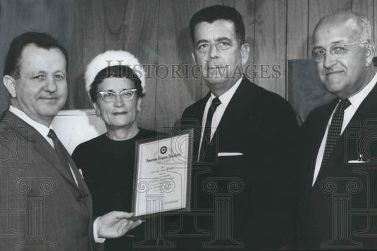 1961 WAPI TV General Manager Charles Grisham & others with award, AL - Historic Images
