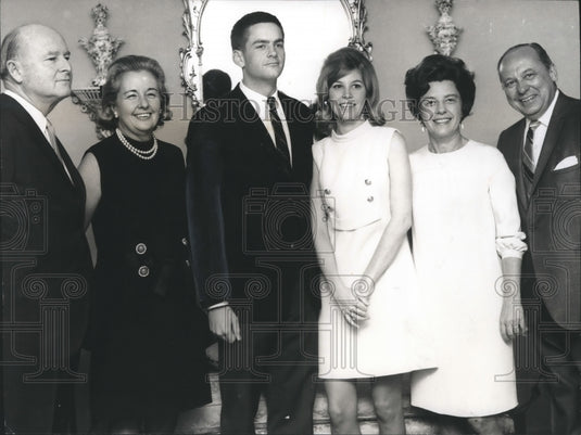 1969, Mr. and Mrs. Beverly Head with Others at Guest Party - Historic Images