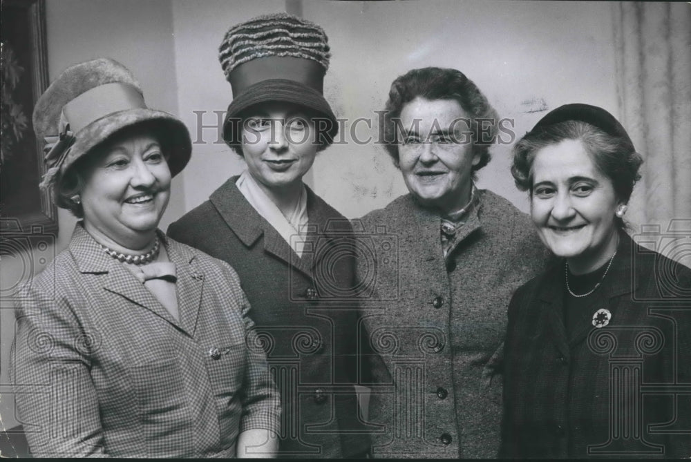 1963, Club members Mrs. Bethea, Mrs. Thompson, Nina Miglionico, AL - Historic Images