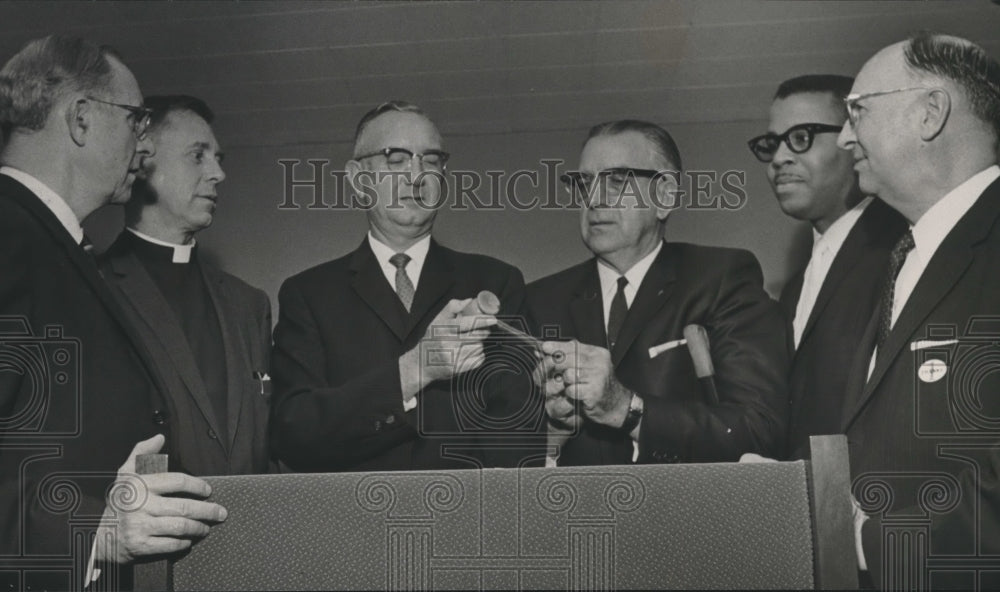 1966, Dr Allen D Montgomery &amp; other Clergymen, Ministers Association - Historic Images