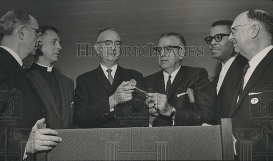 1966, Dr Allen D Montgomery & other Clergymen, Ministers Association - Historic Images