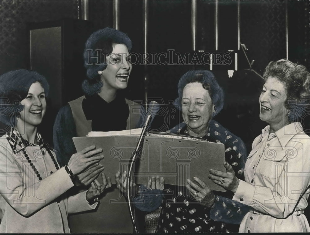 1974, Symphony boosters sing at party for workers - abno06535 - Historic Images