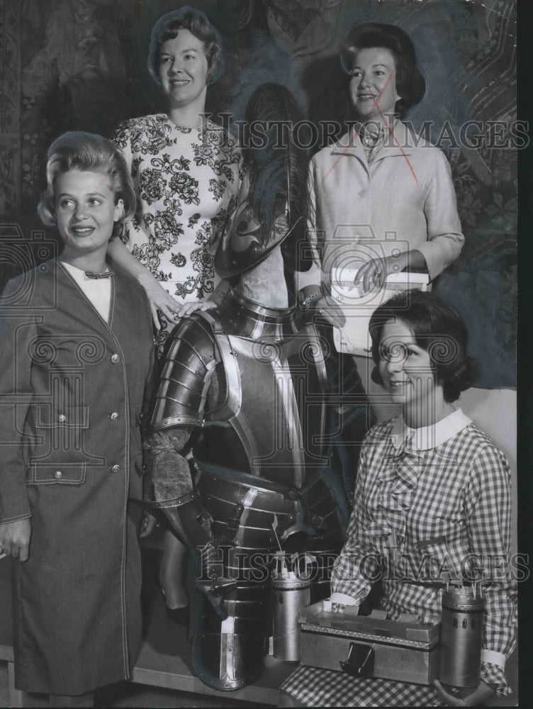1963, Mrs. Alfred M. Shook with Others and armor in Birmingham - Historic Images