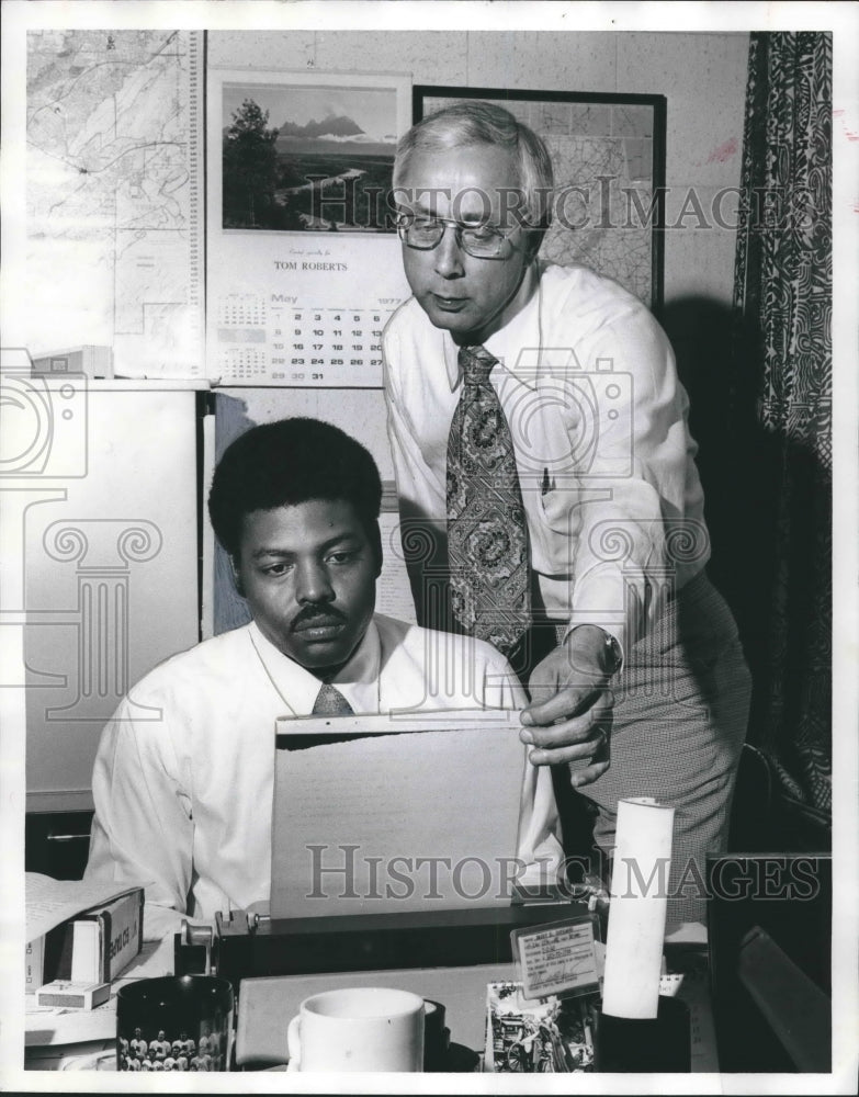 1977, Wendell Harris, WAPI-TV Newsman with Don Reese - abno06852 - Historic Images