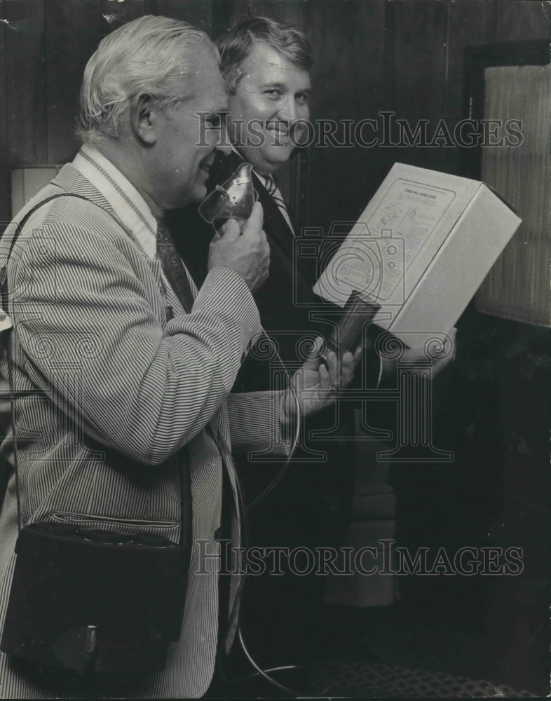 1972, George Seibels, Birmingham Mayor, checks out oxygen supply - Historic Images