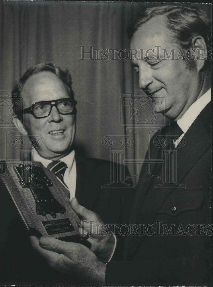 1974, Joe Healey awarded by Robert Norman, Birmingham Bar Association - Historic Images